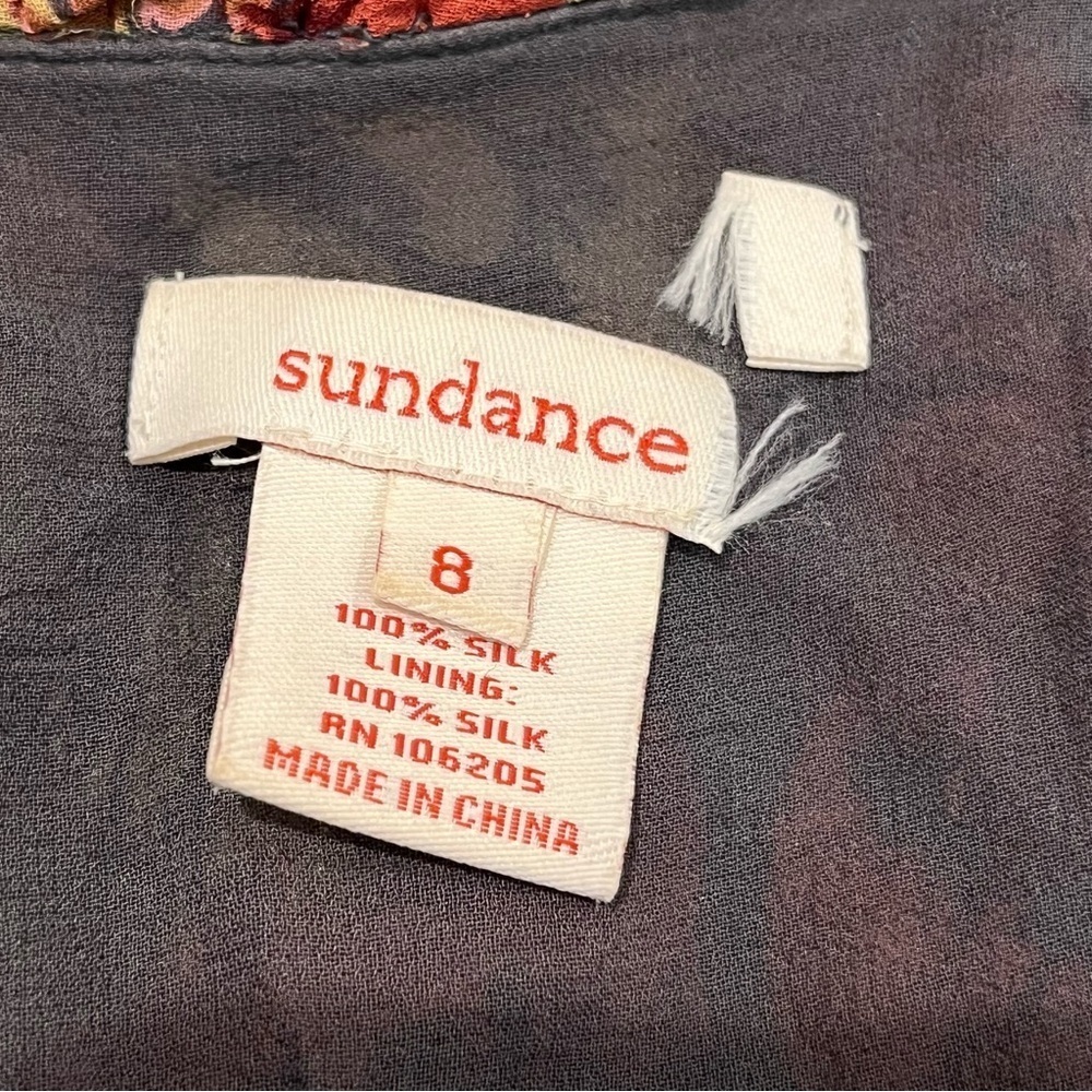 Vtg Sundance 100% Silk Floral Midi Dress – Boho Cottagecore Autumn Romance — 8 - Picture 12 of 12